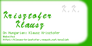 krisztofer klausz business card